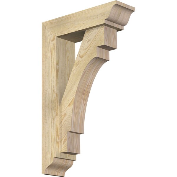 Ekena Millwork Merced Traditional Rough Sawn Bracket w/ Offset Brace, Douglas Fir, 6"W x 20"D x 32"H BKT0604X20X32MRC01RDF - main